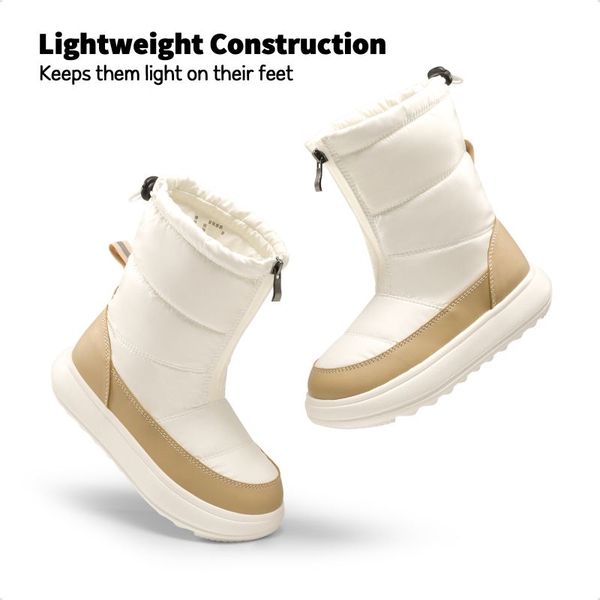 Girls' Lightweight & Foldable Snow Boots  - WHITE - 3